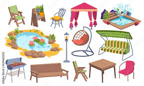 Outdoor Garden Furniture Icon Set
