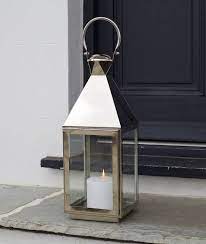 tall silver candle lantern by za za