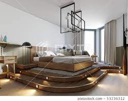 modern rustic bedroom design and a bed