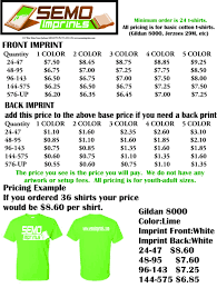 instant t shirt pricing semo imprints