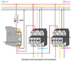 The easyrelays combine timers, relays, counters, special functions, inputs and outputs into one compact device that is easily programmed. On Delay Timer Connection With Contactor Etechnog