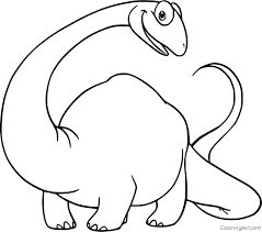 The brontosaurus was a giant herbivorous dinosaur with a small head, long neck and long tail that lived in the americas during the late jurassic. Brontosaurus Coloring Pages Coloringall