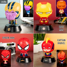 Iron Man Spider Man Captain Marvel Or Thanos Night Light 3d Icon Marvel Avengers Paladone