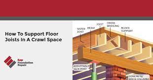 support floor joists in a crawl space
