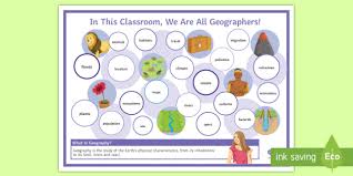 Posters are made to be shown in public on a wall or other flat surfaces. What Is Geography Display Poster Teacher Made
