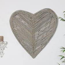 large rustic wicker heart wall art