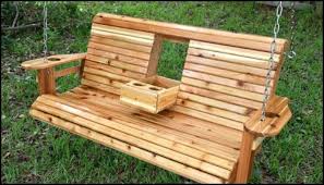 Diy Wood Porch Swing With Cup Holders