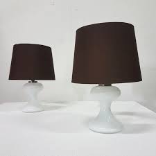 pair of vintage ml1 glass table lamps