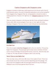 Compare top cruise lines & cruise packages to caribbean. Explore Singapore With Singapore Cruise By Tirun Cruise Issuu