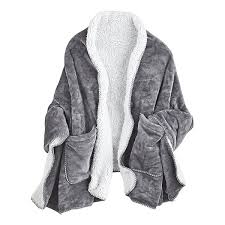 Sherpa Fleece Wearable Throw Blanket