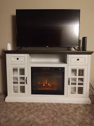 Brown Electric Fireplace Console
