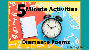 5 minute activities diamante poems