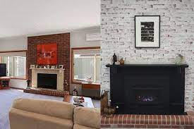 Before And After A Red Brick Fireplace