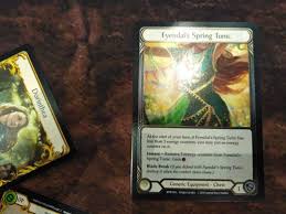 Players take turns attacking with their weapons and/or using action cards which are played by pitching (discarding) cards to pay resource costs. Flesh And Blood Primer