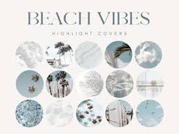 Blue Beach Instagram Highlight Covers