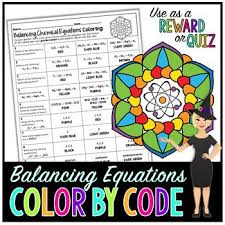 balancing chemical equations color by