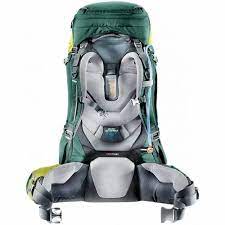 blue and yellow nylon deuter trekking