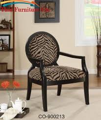 Animal Print Accent Chair With Exposed Wood