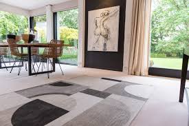 modern white gray black rug bauhaus