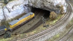 Huge 45 Car Ho Train On Killer Layout With Tunnels Bridges