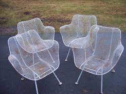 4 Patio Chairs Sculptured Wire