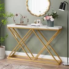 Faux Marble Console Table 55 Modern