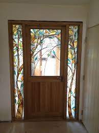 Oak Coloured Glass Internal Door