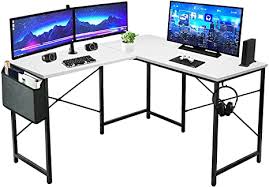 Maybe you would like to learn more about one of these? Amazon Com Lufeiya L Shaped Desk White Computer Gaming Corner Table For Home Office Small Spaces Modern Study Bedroom Writing Desks 47 Inch White Home Kitchen