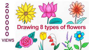 how to draw flowers in simple steps