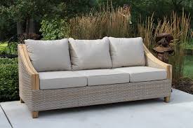 wicker natural teak wood sofa with