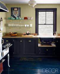 blue cabinets and decor in kitchen design