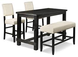 To use a discounted dinettes sets. Jackson 4 Piece Pub Height Dinette Set Dark Grey And Cream Leon S