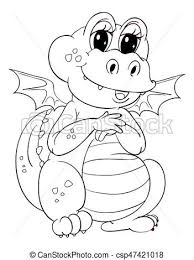 Animal Outline For Cute Dragon
