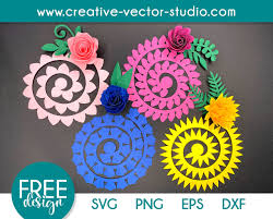 free rolled flower svg templates