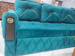 velvet blue 3 seater sofa at rs 50000