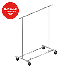 You can extend each rail length if desired, totaling 48″ in extra hanging space. R1233 2ch Collapsible Salesman Rack Single Rail Lockable Castors Clothing Rack Sunnycoast Shopfittings Brisbane Sunshine Coast Queensland Qld