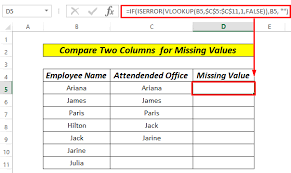how to compare two columns in excel for