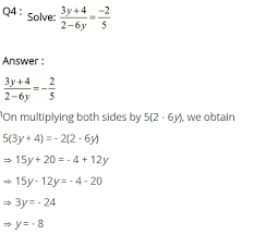 Class 8 Maths Linear Equation