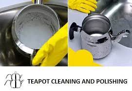 stainless steel teapot cleaning and