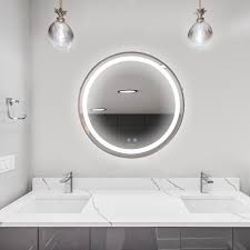 kleankin led round bathroom mirror with