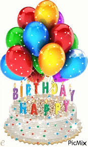 happy birthday cake and balloons free