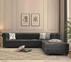 Corner Sofa Velvet Graphite Grey