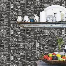 Wine Chalkboard Look Wallpaper