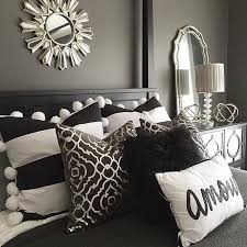 monochrome bedroom black white gray