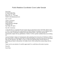 Public Relations Cover Letter Example  public health departments by state