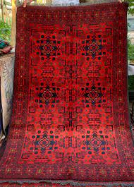 turkmen red tribal afghan rug souq2door
