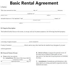 Rental Contract Template Free Simple Lease Agreement Ideas