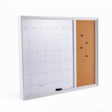 White Calendar And Cork Board Combo