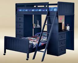 Loft bed with a durable oak wood construction in neutral white finish. Gavin Navy Blue Twin Loft Bed With Desk Chest With Drawers