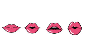 playful lips cartoon female mouth